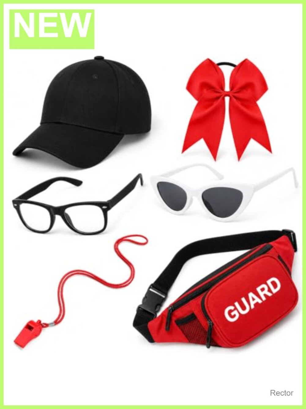 Halloween Beach Couple Costume Set Baseball Hat Sunglasses Fanny Pack Cosplay
